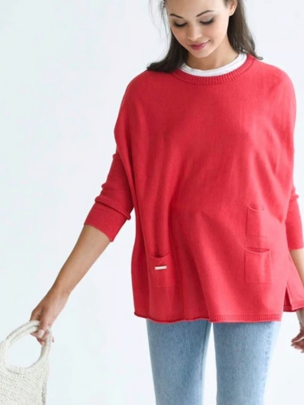 Mersea The Catalina Travel Sweater with Pockets Pink/Red